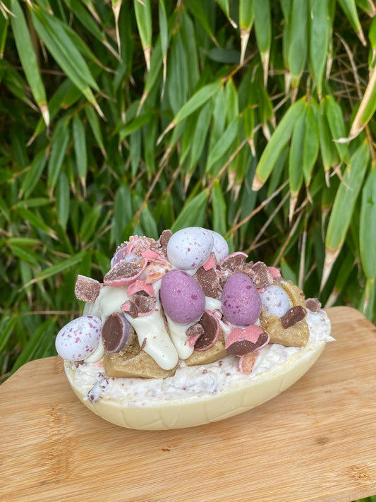 White Chocolate Mini Egg Stuffed Easter Eggs